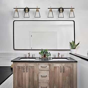 HAHZT Industrial Bathroom Vanity Lights: 3-Light Black and